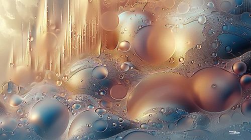 magische vormen in blauw-goud-zilver-roze