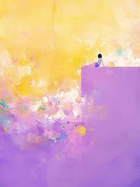 Fille sur fond violet