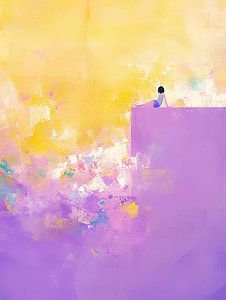 Fille sur fond violet
