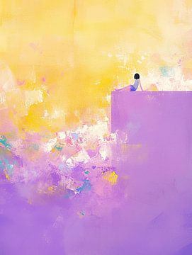 Girl with purple background by ARTEO Paintings