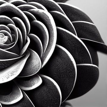 Macro zwarte rozenbloem van Chromatic Fusion Studio