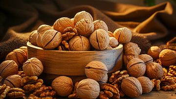 Wooden bowl with fresh walnuts by Animaflora PicsStock