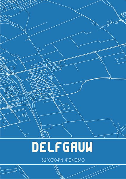 Blueprint | Map | Delfgauw (South Holland) by Prints of Place