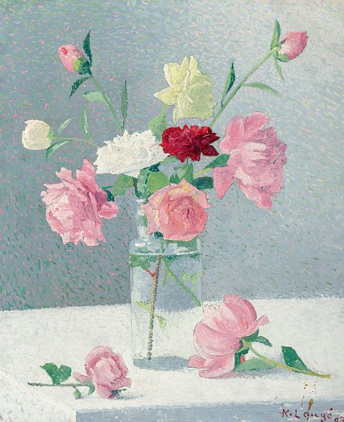 Vase of roses, Achille Laugé by All the Masters
