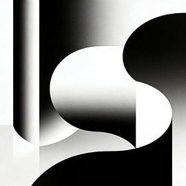 Minimalistische golven in zwart en wit