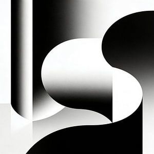 Minimalistische Wellen in Schwarz und Weiß