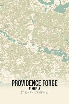 Carte ancienne de Providence Forge (Virginie), USA. sur Rezona