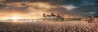 Ahlbeck beach on Usedom on the Baltic Sea with pier.