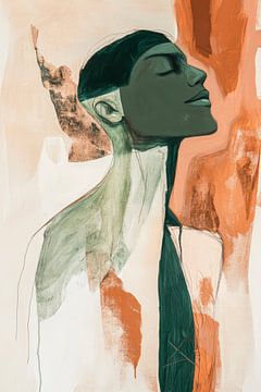 Green head with soft colour abstractions by Poster Art Shop