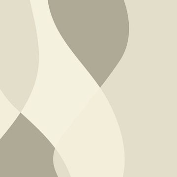 Golvende abstracte lijnen in neutrale kleuren nr. 6 van Dina Dankers