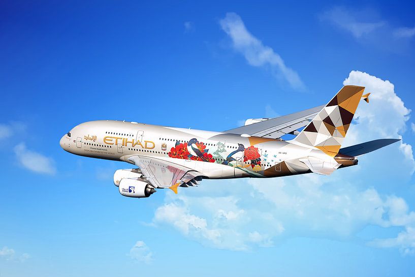 Etihad Airbus A380 by Gert Hilbink
