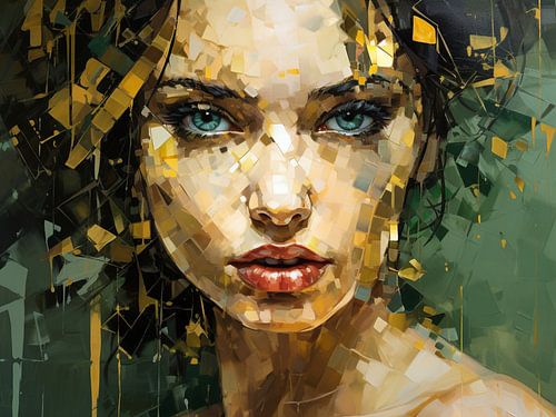 Abstraktes Porträt-Kunstwerk - Moderne Wanddekoration