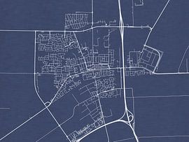 Carte de Emmeloord en bleu royal sur De Kaartenwinkel