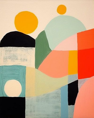 Paysage abstrait aux couleurs pastel