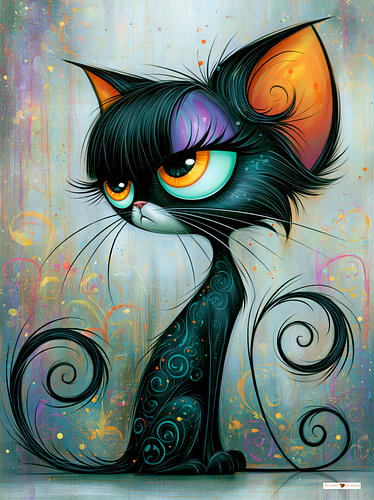Boze zwarte kat / poes