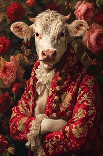 Portrait d'une vache à la mode