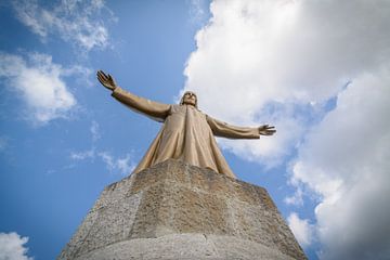 Image of Jesus on the 'Iglesia del Sagrat Cor' at the top of Mount Tibidabo in Barcelona by Michel Geluk