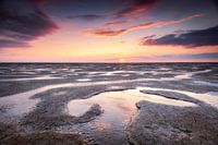 Coucher de soleil à Koehool sur la mer des Wadden