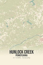 Carte ancienne de Hunlock Creek (Pennsylvanie), USA. sur Affiches de lieux