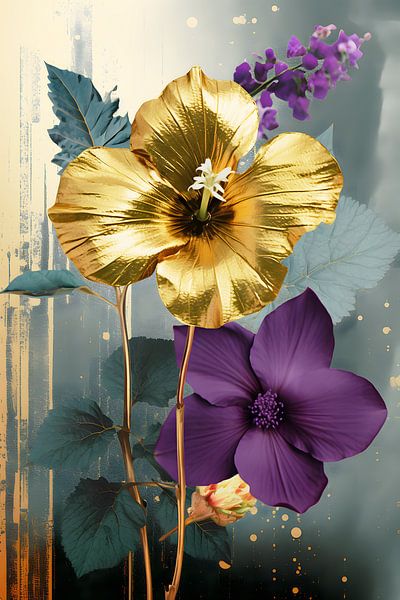 Metallic Botanical Brilliance II van PixelMint.