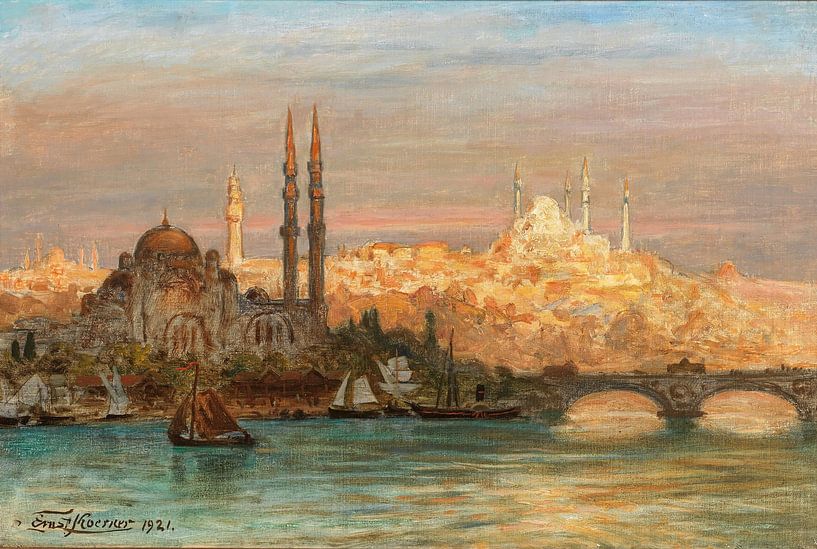 Vue d'Istanbul, Ernst Carl Eugen Koerner par Des maîtres magistraux