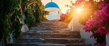 Santorini at sunset by Poster Art Shop