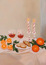 Christmas still life candles table by Niklas Maximilian
