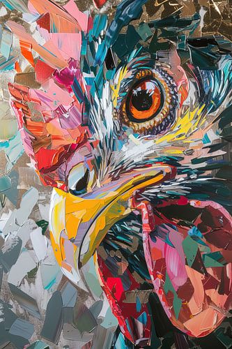 Peinture d'un oiseau coloré