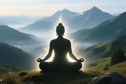 Licht rond de mediteerder