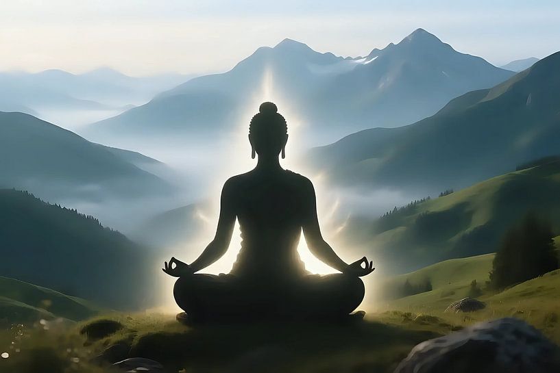 Lumière autour du méditant par Jean Pierre