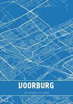 Blauwdruk | Landkaart | Voorburg (Zuid-Holland) van MijnStadsPoster