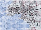 Kaart van La Rochelle in de stijl 'White Winter' van Maporia thumbnail