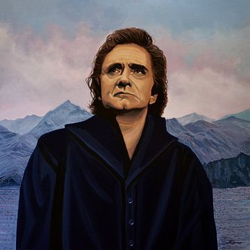 Peinture de Johnny Cash sur Paul Meijering