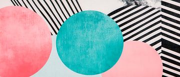 Geometrische vormen - pastelkleuren en strepen van Poster Art Shop