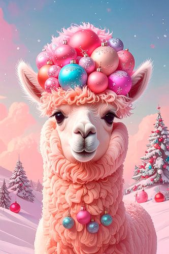 Alpaca in kerstsfeer...