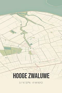 Vintage landkaart van Hooge Zwaluwe (Noord-Brabant) van Rezona