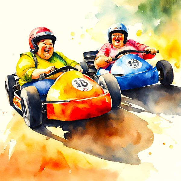 2 gesellige Damen Go-Kart fahren von De gezellige Dames