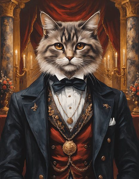 Norwegian Forest Cat as a Gentleman by Jordan Fenix Gallery