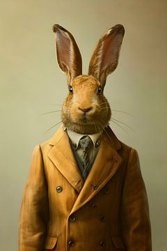 Rabbit Neat in Suit by But First Framing