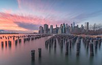 Zonsondergang skyline New York City van Marcel Kerdijk thumbnail