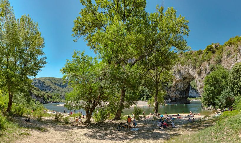 Le Pont d'Arc across the river Ardèche, by Rene van der Meer