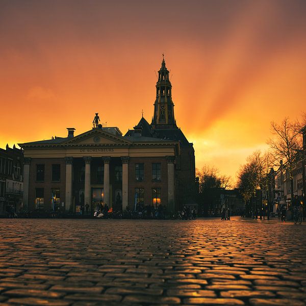 zonsondergang Groningen van Rene scheuneman