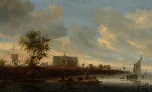 Ansicht der Kirche Sint-Laurenskerk aus dem Westen, Salomon van Ruysdael