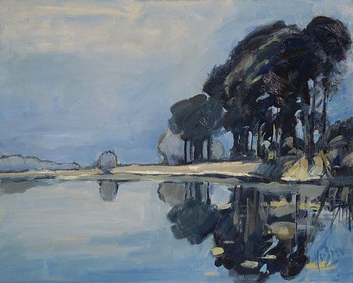 Aan het einde van een warme dag in mei aan de Bakkerskil