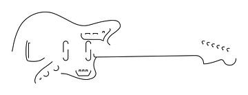 Guitar Silhouet (Jaguar-style) van Drawn by Johan