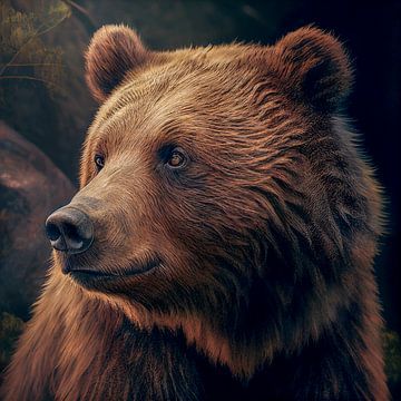 Portrait of a brown bear illustration by Animaflora PicsStock