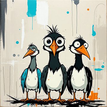 Drei schräge Vögel – Urban Art mit Charakter
