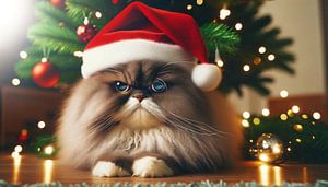 Weihnachtskatze mit festlichem Groll