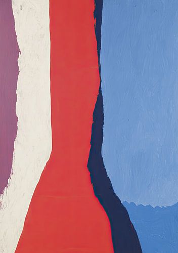 Abstract colour fields: red, blue and white by Niklas Maximilian