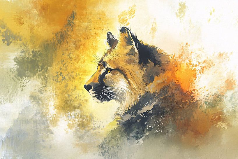 Buntes Aquarell eines Fuchses von Art & Soul Creations